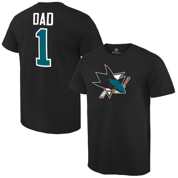 Men's San Jose Sharks Number One Dad Black T-Shirt