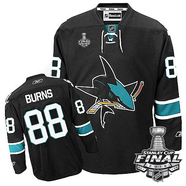 Brent Burns San Jose Sharks #88 2016 Stanley Cup Black Third Jersey