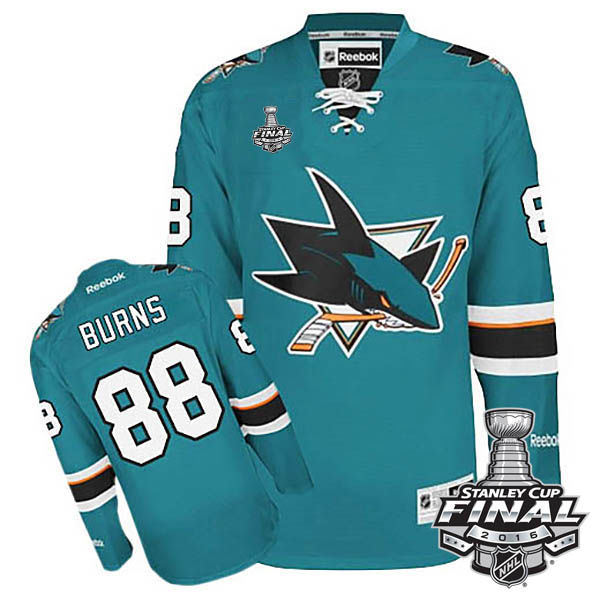 Brent Burns San Jose Sharks #88 2016 Stanley Cup Teal Home Jersey