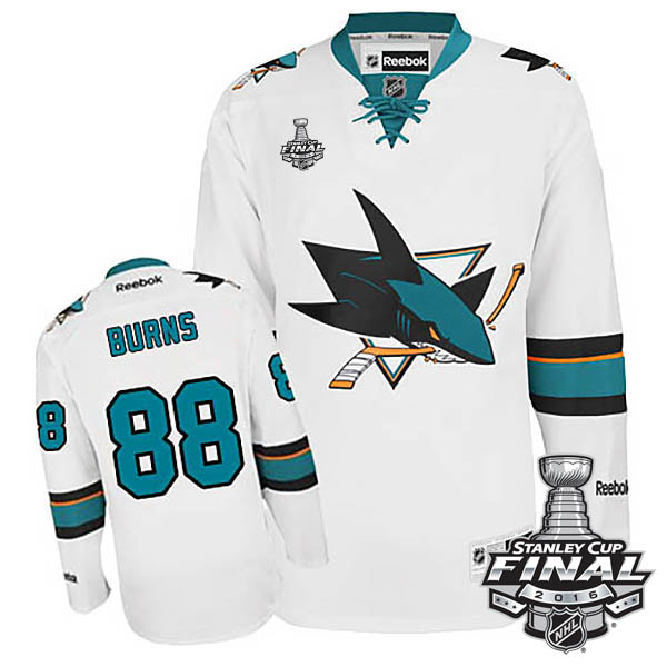 Brent Burns San Jose Sharks #88 2016 Stanley Cup White Away Jersey