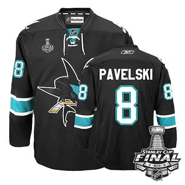 Joe Pavelski San Jose Sharks #8 2016 Stanley Cup Black Third Jersey