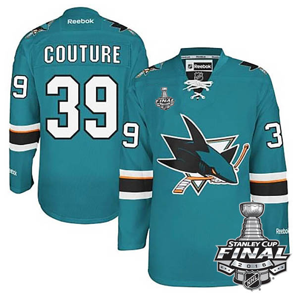 Logan Couture San Jose Sharks #39 2016 Stanley Cup Teal Home Jersey