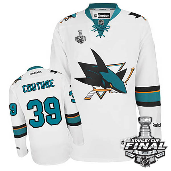 Logan Couture San Jose Sharks #39 2016 Stanley Cup White Away Jersey