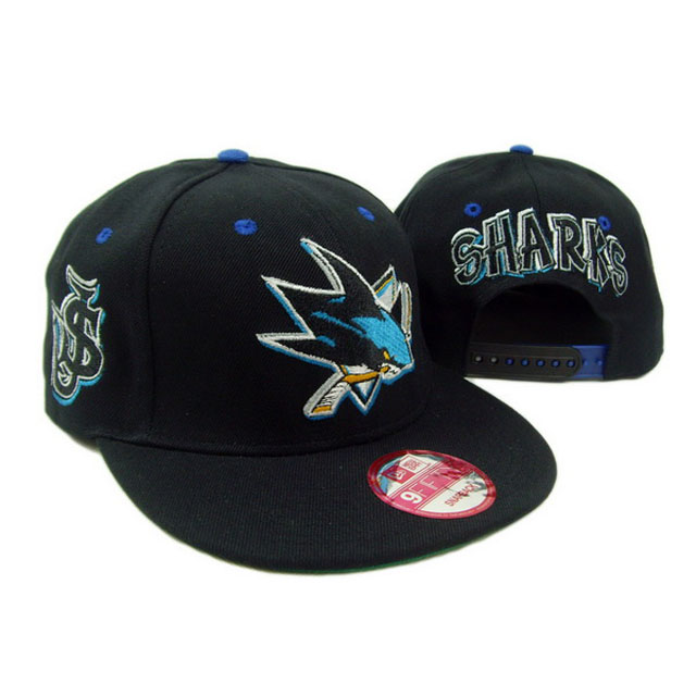 San Jose Sharks New Era Black 9FIFTY Adjustable Hat