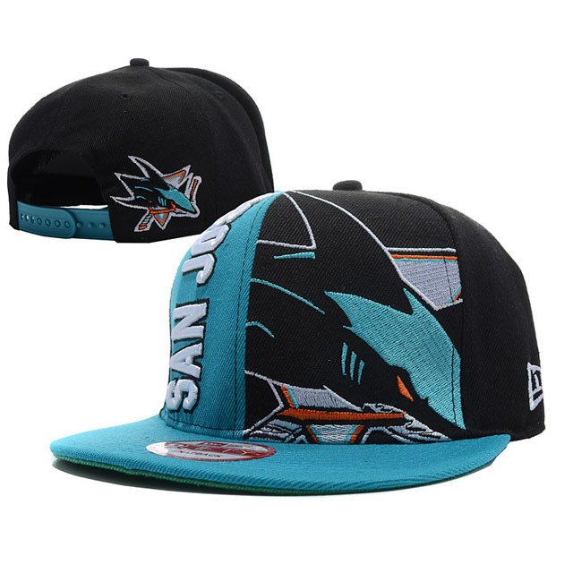 San Jose Sharks New Era Black Blue 9FIFTY Adjustable Hat