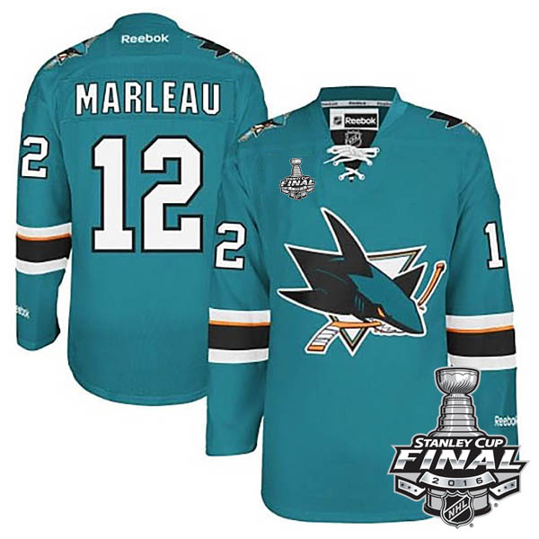 Patrick Marleau San Jose Sharks #12 2016 Stanley Cup Teal Home Jersey