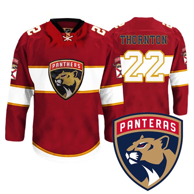 Shawn Thornton #22 Florida Panthers New Logo Reebok Red Premier Player Jersey