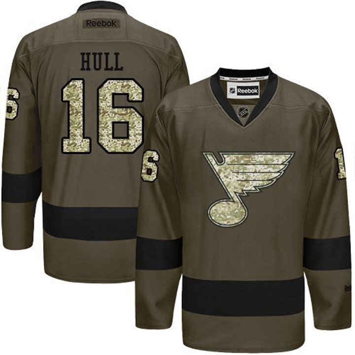 Brett Hull St. Louis Blues #16 Green Camo Player Jersey