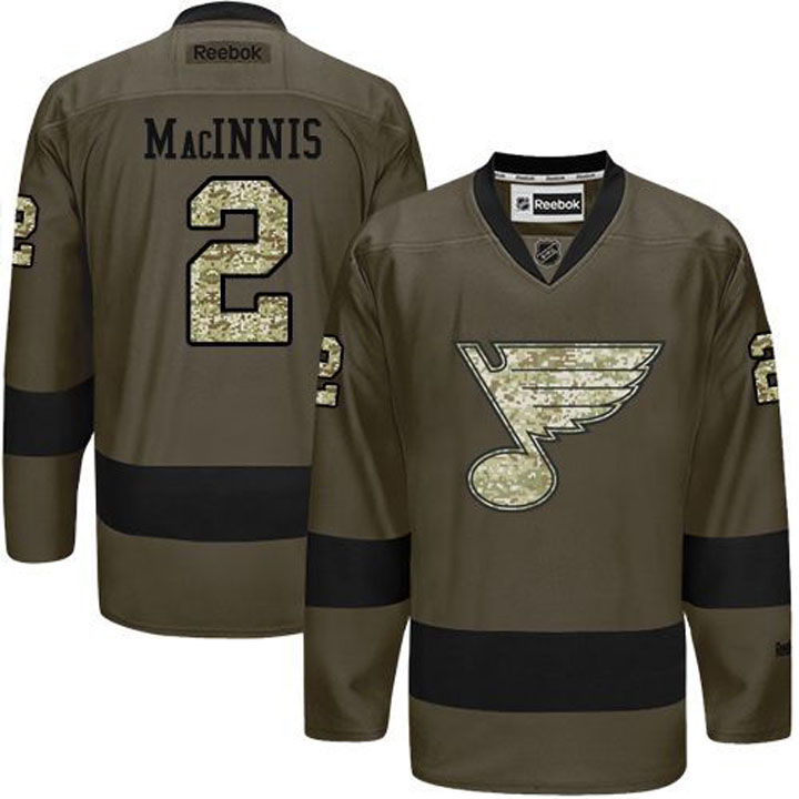 Al MacInnis St. Louis Blues #2 Green Camo Player Jersey