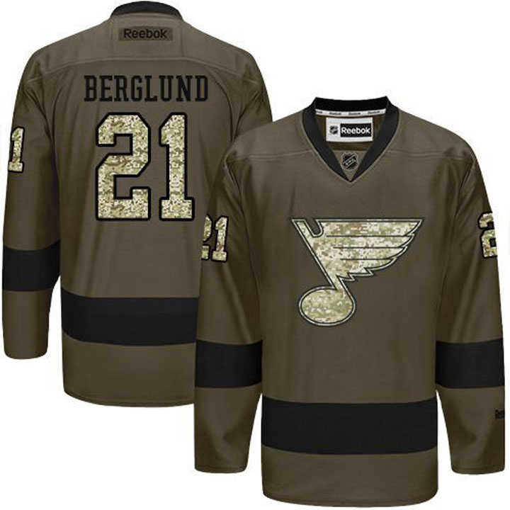 Patrik Berglund St. Louis Blues #21 Green Camo Player Jersey