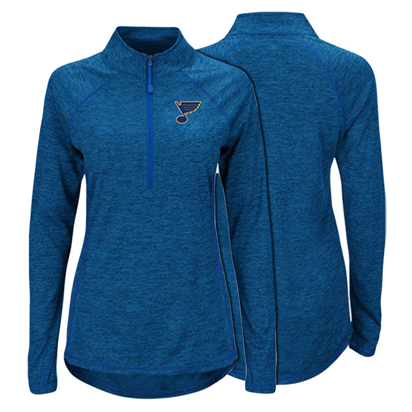 Women St. Louis Blues Blue Cool Base Half-Zip Pullover Jacket