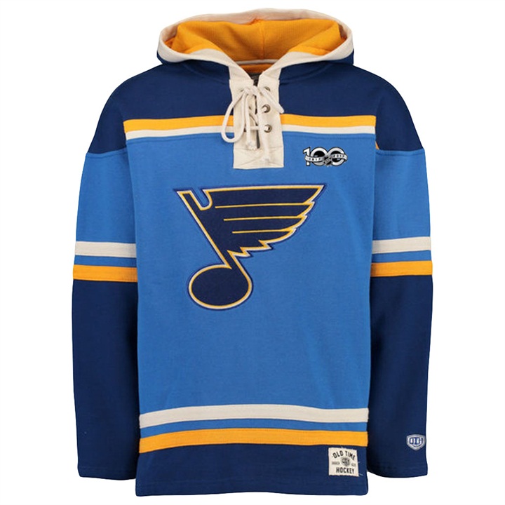 NHL Blues Blue Centennial Patch Pullover Old Time Hockey Hoodie