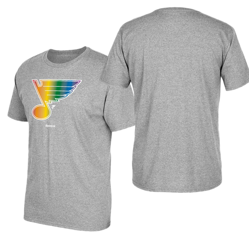 St. Louis Blues Gray Hockey Is For Everyone Rainbow T-shirt