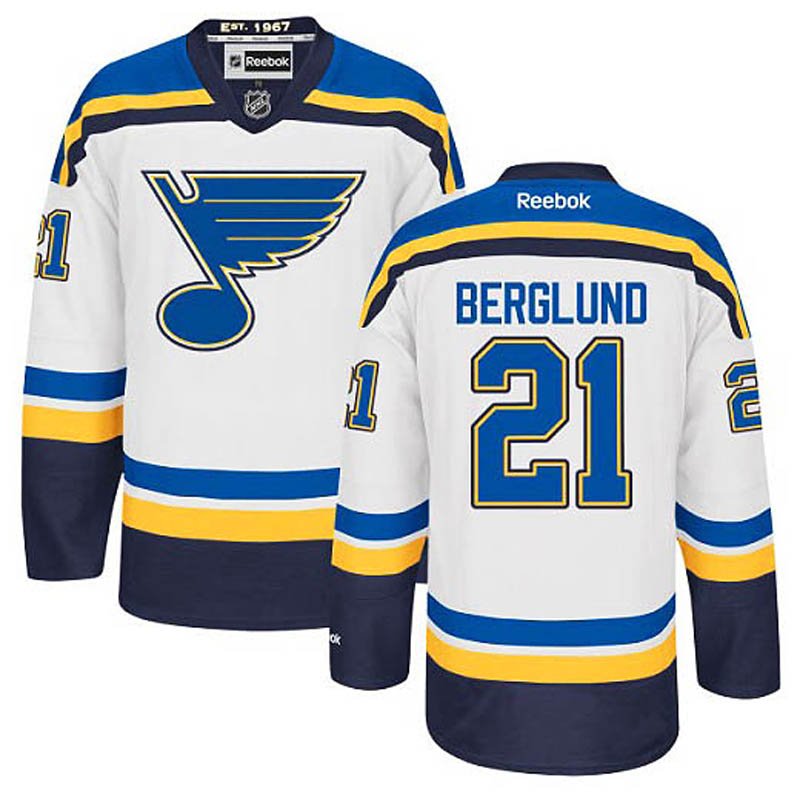 Patrik Berglund St. Louis Blues #21 Away Ice Hockey Jersey