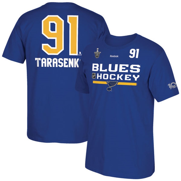 Blues #91 Vladimir Tarasenko Royal 2017 NHL Stanley Cup Playoffs Name And Number T-shirt