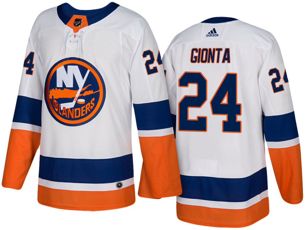 NHL Men's New York Islanders #24 Stephen Gionta White 2017-2018 Season New-Look Jersey