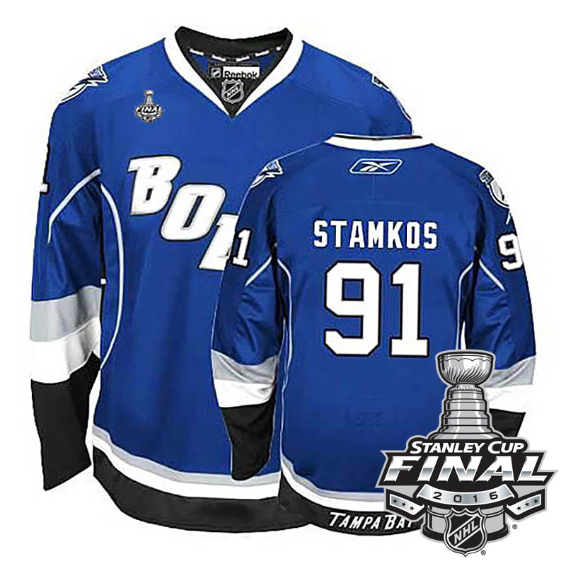 Steven Stamkos Tampa Bay Lightning #91 2016 Stanley Cup Blue Alternate Jersey