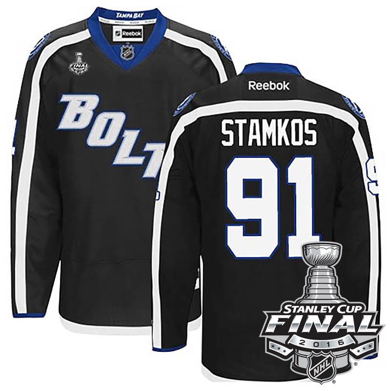 Steven Stamkos Tampa Bay Lightning #91 2016 Stanley Cup Black Alternate Jersey