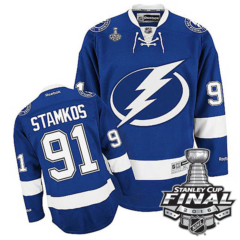 Steven Stamkos Tampa Bay Lightning #91 2016 Stanley Cup Blue Home Jersey