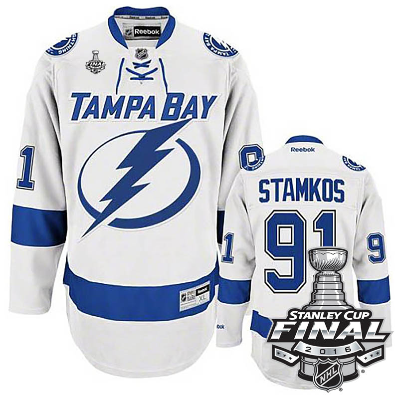 Steven Stamkos Tampa Bay Lightning #91 2016 Stanley Cup White Away Jersey