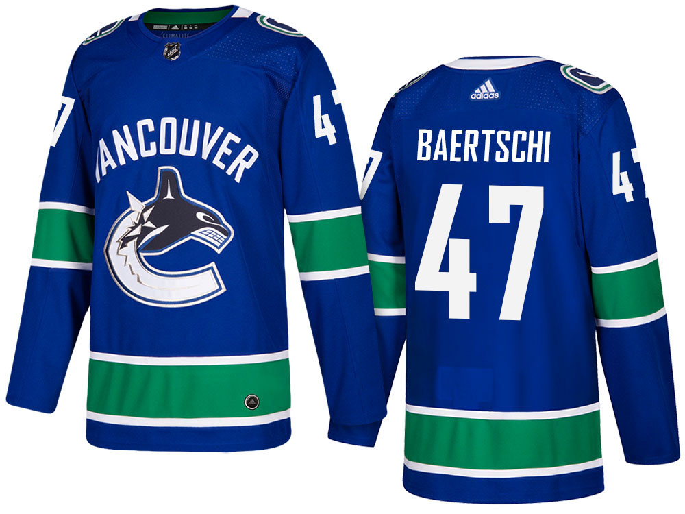 NHL Men's Vancouver Canucks #47 Sven Baertschi Blue 2017-2018 Season New Outlook Uniforms