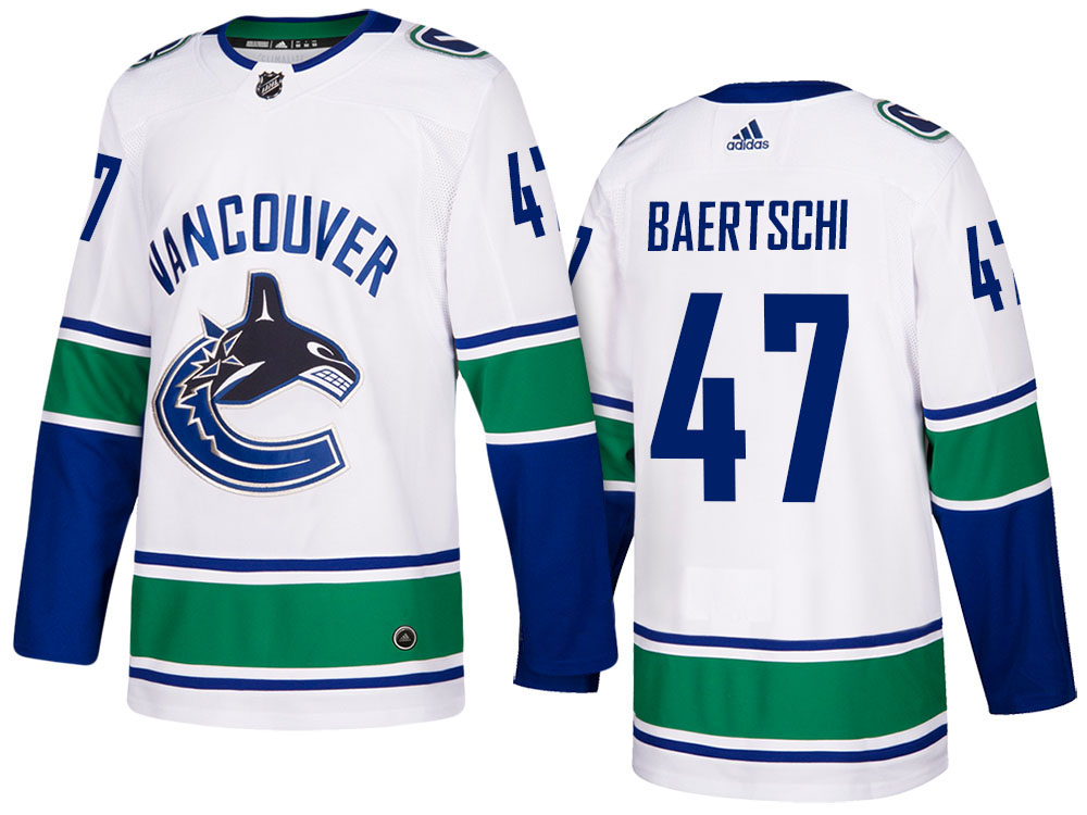 NHL Men's Vancouver Canucks #47 Sven Baertschi White 2017-2018 Season New Outlook Uniforms