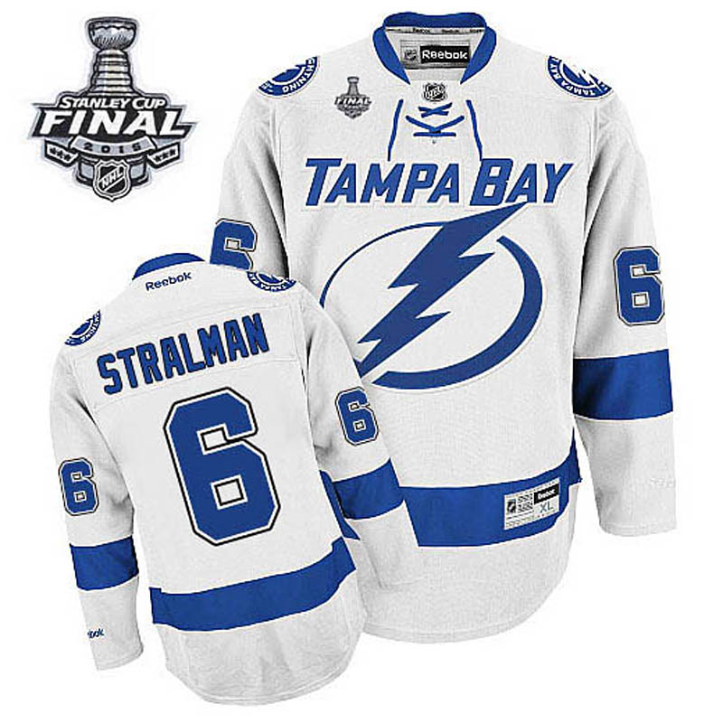 Anton Stralman Tampa Bay Lightning #6 Away 2015 Stanley Cup Ice Hockey Jersey