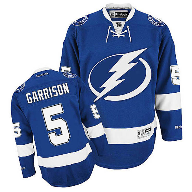 Jason Garrison Tampa Bay Lightning #5 Home Ice Hockey Jersey