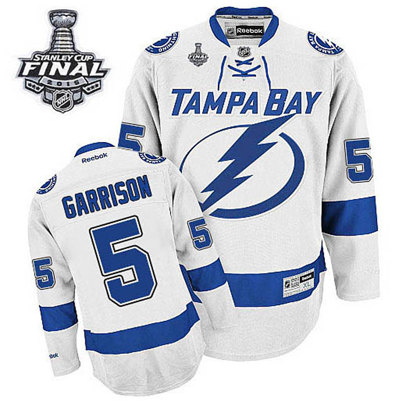 Jason Garrison Tampa Bay Lightning #5 Away 2015 Stanley Cup Ice Hockey Jersey