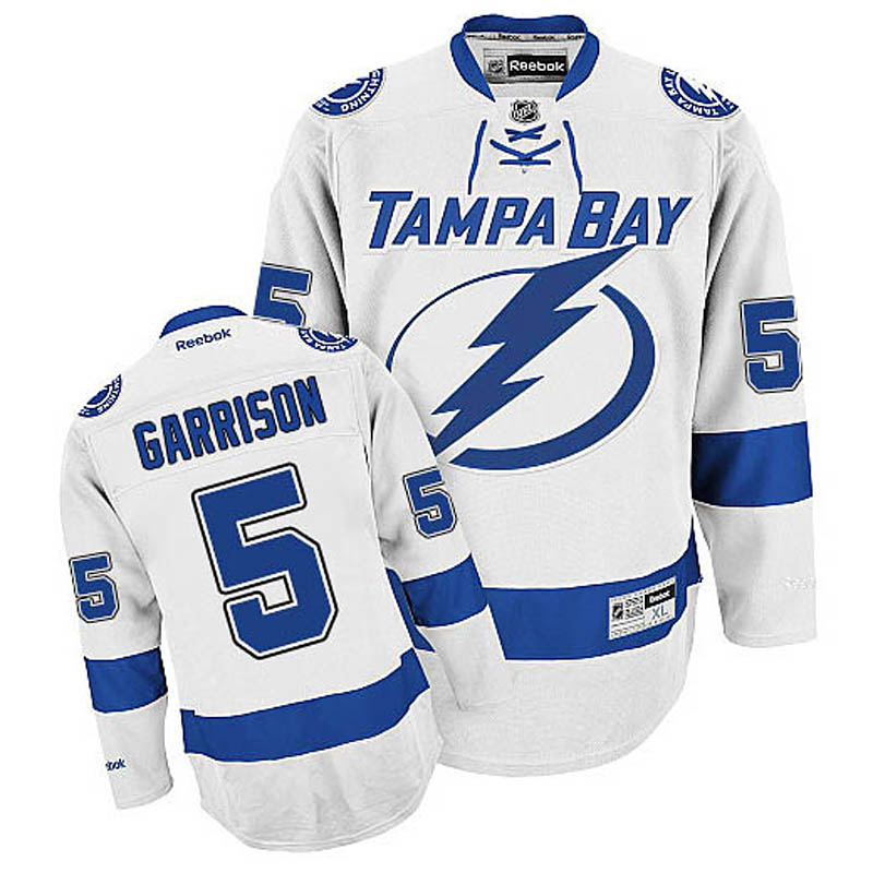 Jason Garrison Tampa Bay Lightning #5 Away Ice Hockey Jersey