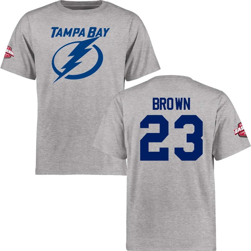 Lightning J.T. Brown Gray Number & Name Short Sleeve T-Shirt