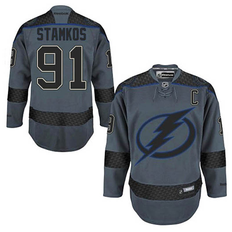 Steven Stamkos Tampa Bay Lightning #91 Cross Check Fashion Ice Hockey Jersey