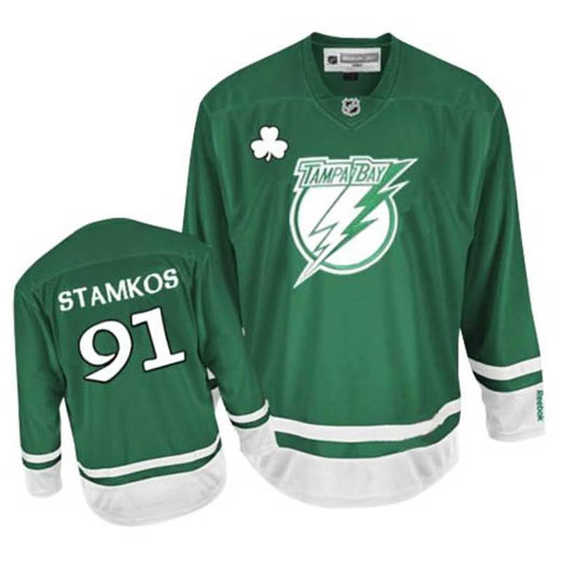 Steven Stamkos Tampa Bay Lightning #91 St Patty's Day Ice Hockey Jersey