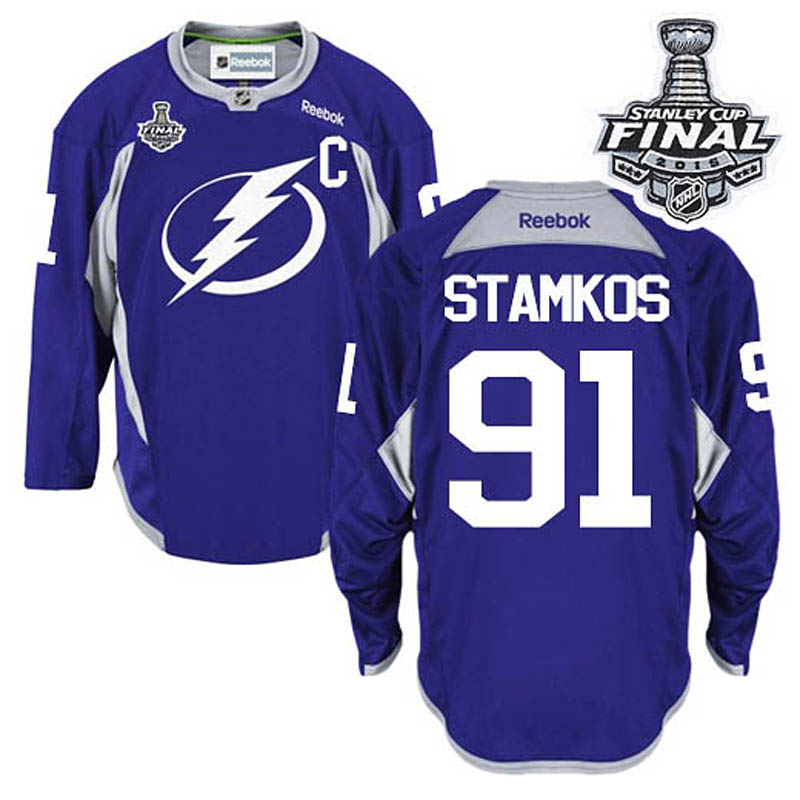 Steven Stamkos Tampa Bay Lightning #91 2015 Stanley Cup Practice Ice Hockey Jersey