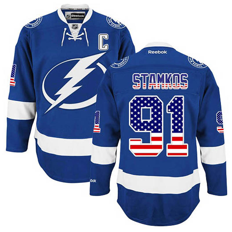 Steven Stamkos Tampa Bay Lightning #91 USA Flag Fashion Ice Hockey Jersey