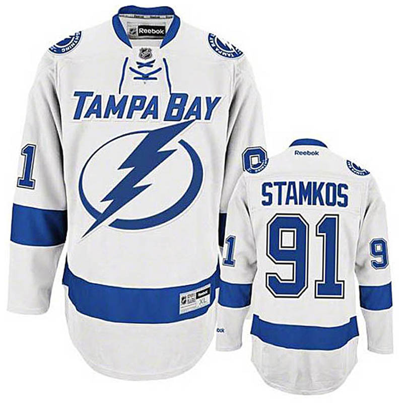 Steven Stamkos Tampa Bay Lightning #91 Away Ice Hockey Jersey