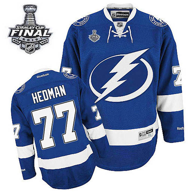 Victor Hedman Tampa Bay Lightning #77 Home 2015 Stanley Cup Ice Hockey Jersey