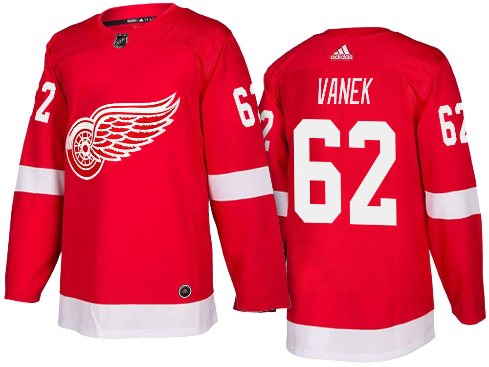 NHL Men's Detroit Red Wings #62 Thomas Vanek Red 2017-2018 Season New-Look Jersey