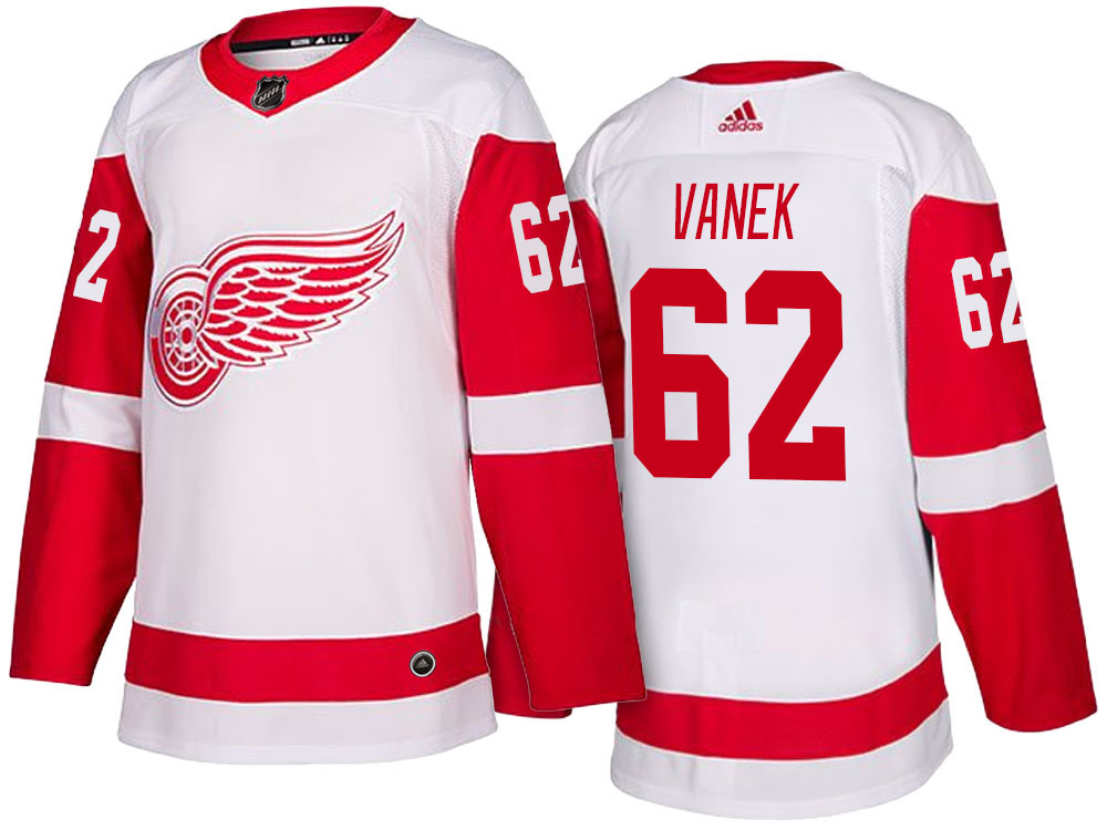 NHL Men's Detroit Red Wings #62 Thomas Vanek White 2017-2018 Season New-Look Jersey