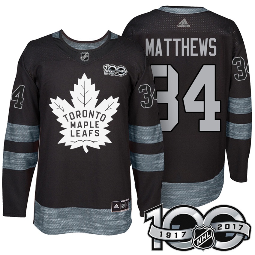 Maple Leafs Auston Matthews #34 Black 2017 Centennial Classic Limited Jersey