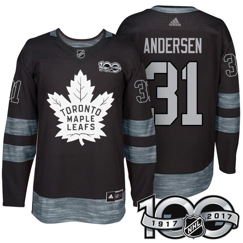 Maple Leafs Frederik Andersen #31 Black 2017 Centennial Classic Limited Jersey