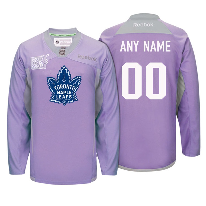 Maple Leafs Purple Hockey Fights Cancer Practice Jersey Custom Jersey