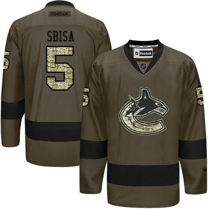 Luca Sbisa Vancouver Canucks #5 Green Camo Player Jersey