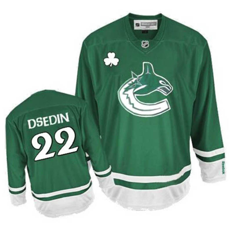 Daniel Sedin Vancouver Canucks #22 St Patty's Day Ice Hockey Jersey