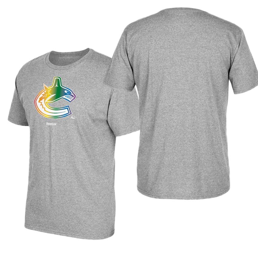 Vancouver Canucks Gray Hockey Is For Everyone Rainbow T-shirt