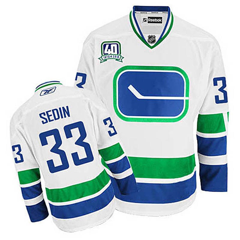 Henrik Sedin Vancouver Canucks #33 Third 40TH Ice Hockey Jersey