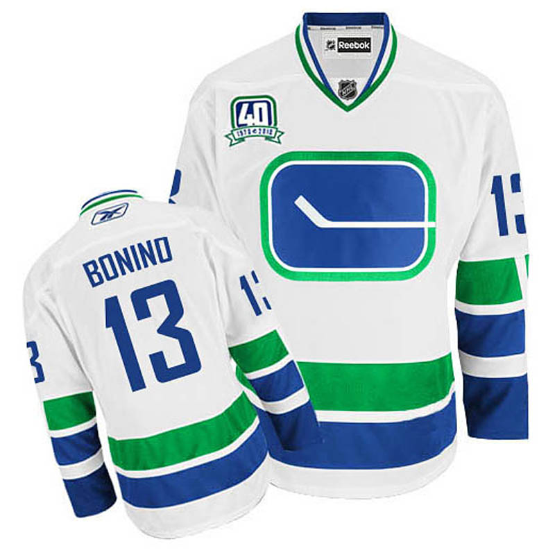 Nick Bonino Vancouver Canucks #13 Third 40TH Ice Hockey Jersey