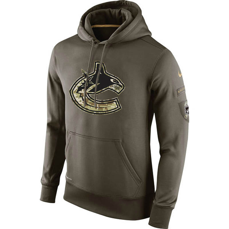 Canucks Olive KO Performance Hoodie