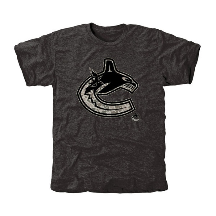 Vancouver Canucks Rink Warrior Black Tri-Blend T-Shirt