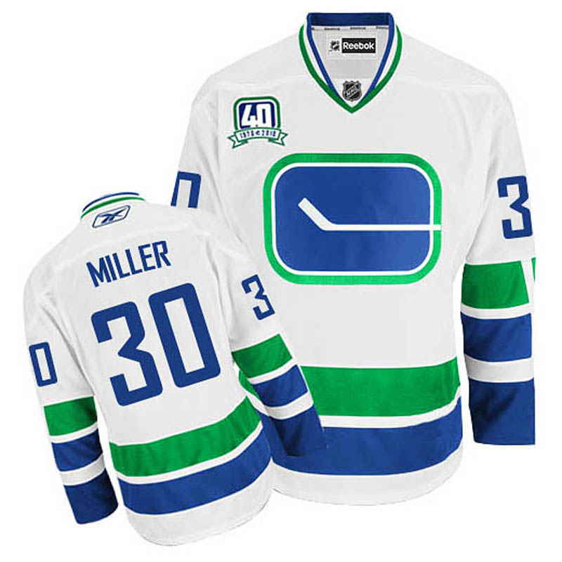 Ryan Miller Vancouver Canucks #30 Third 40TH Ice Hockey Jersey